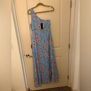 NWT Lulu’s Floral One-Shoulder Maxi Dress